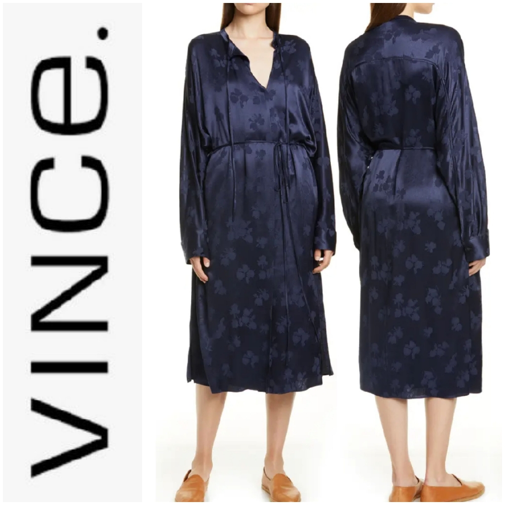 Vince Tulip Jacquard Long Sleeve Dress